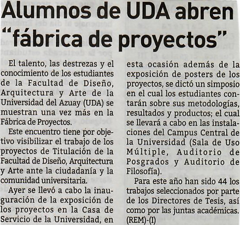 Alumnos de UDA abren “fábrica de proyectos”