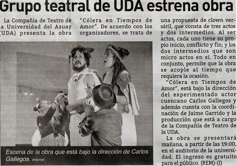 The theater group of UDA premieres work