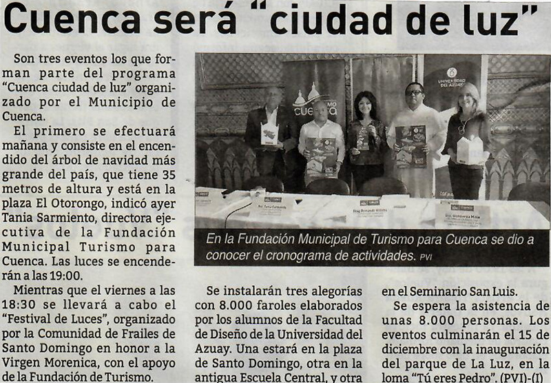 Cuenca will be "city of light"