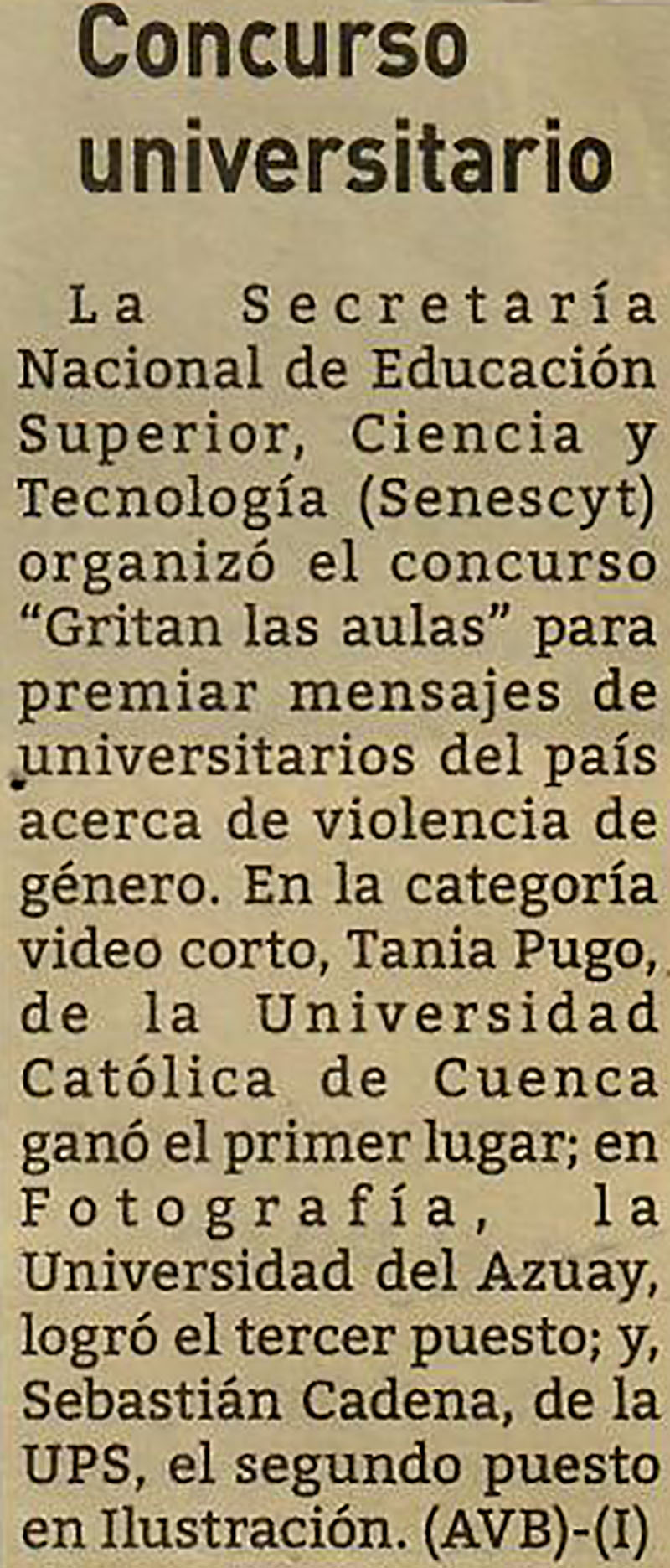 Concurso universitario 