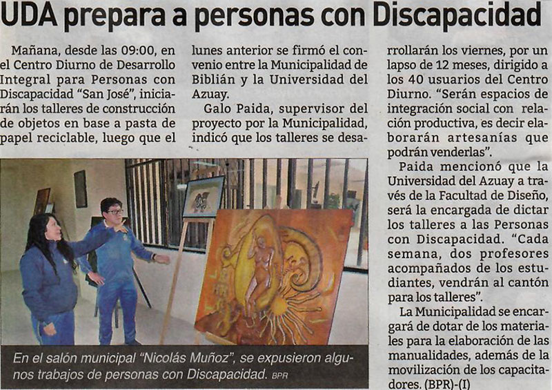 UDA prepara a personas con Discapacidad