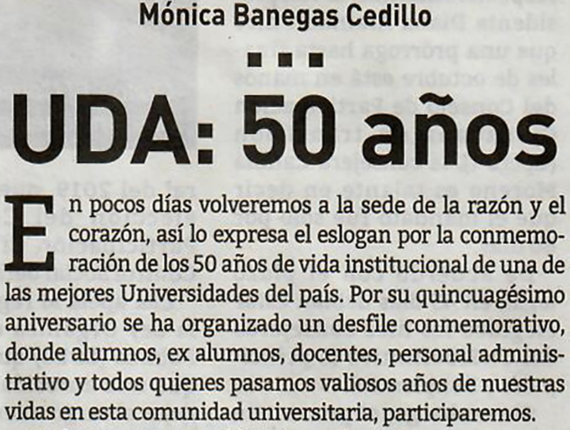 UDA: 50 años