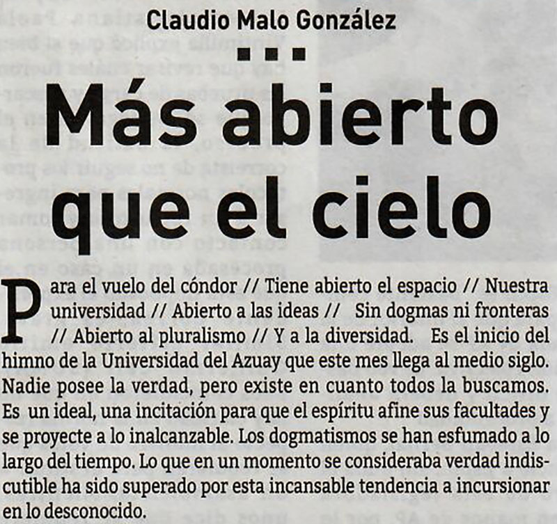 Más abierto que el cielo