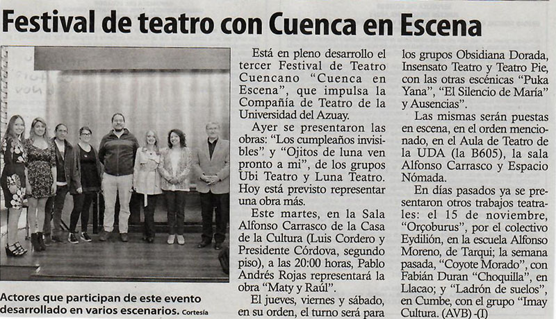 Festival de teatro con Cuenca en Escena 