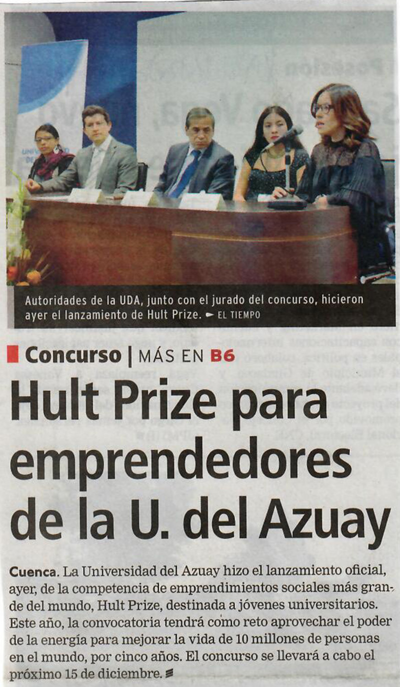 UDA abre Hult Prize de emprendimientos sociales