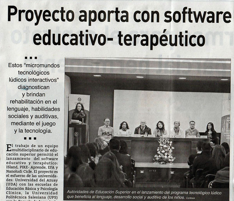 Project contributes with educational-therapeutic software