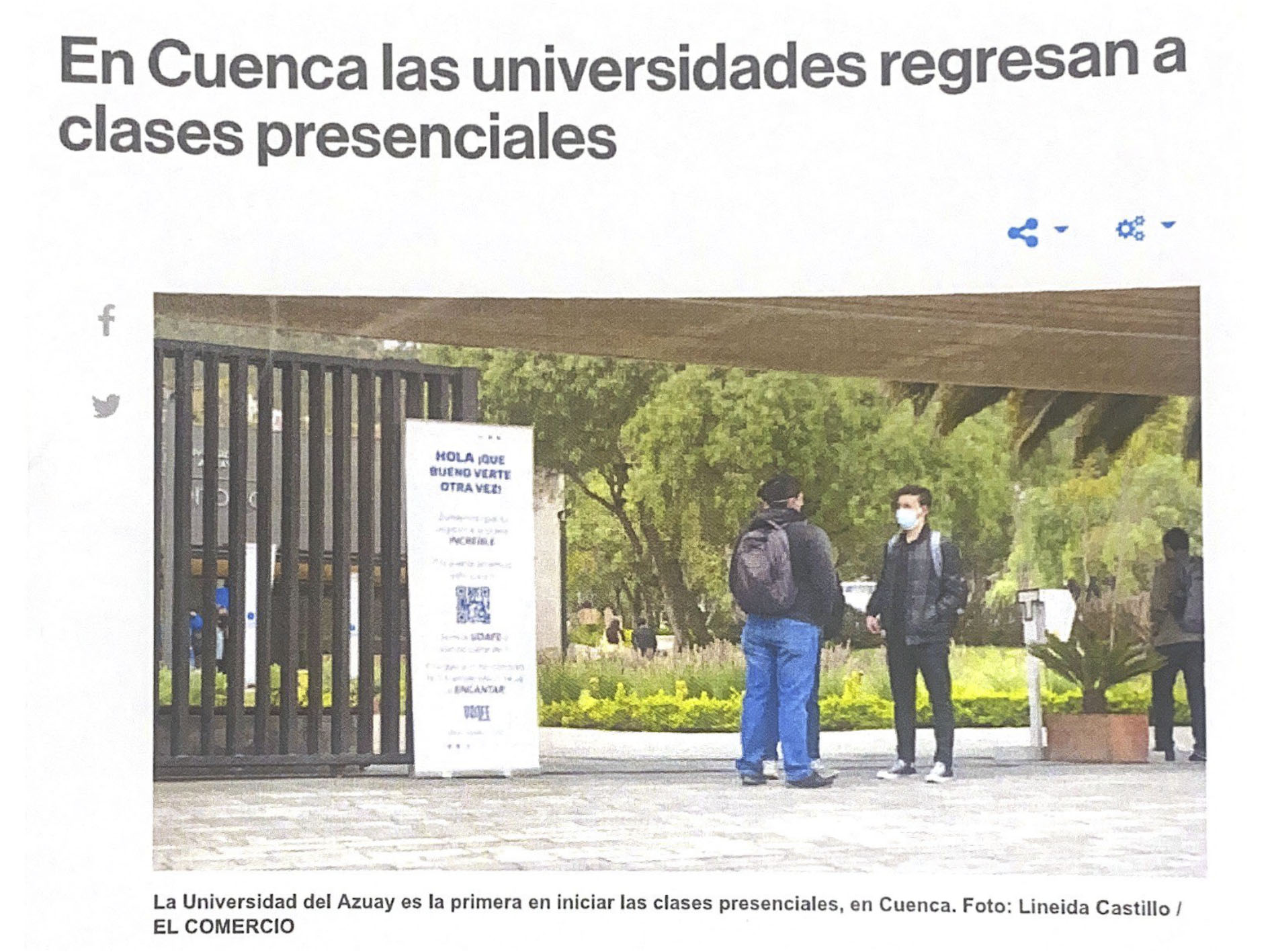 En Cuenca las universidades regresan a clases presenciales