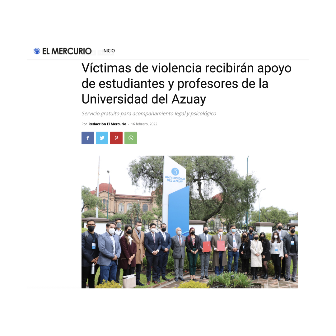 Víctimas de violencia recibirán apoyo de estudiantes y profesores de la Universidad del Azuay