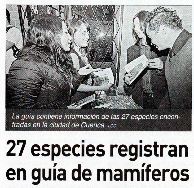 27 especies registran en guía de mamíferos
