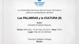 Presentación del Libro "Las Palabras y la Cultura(II) 