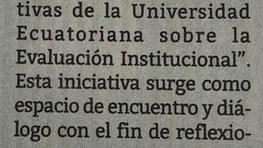 “Perspectivas de la Universidad Ecuatoriana sobre la Evaluación Institucional”