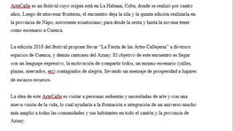 Festiva Internacional de Artes Callejeras con la participación de la Compañía de Danza