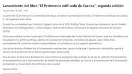 Lanzamiento del libro "Patrimonio Edificado de Cuenca 2"