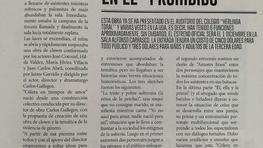 Cólera en tiempos de amor se presenta en Centro Cultural el Prohibido