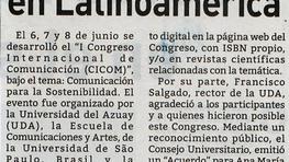 Congreso Internacional de Comunicación para la sostenibilidad CICOM