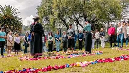 Emotional and symbolic ceremony to start the Anthropology degree to celebrate wisdom and diversity at the University of Azuay