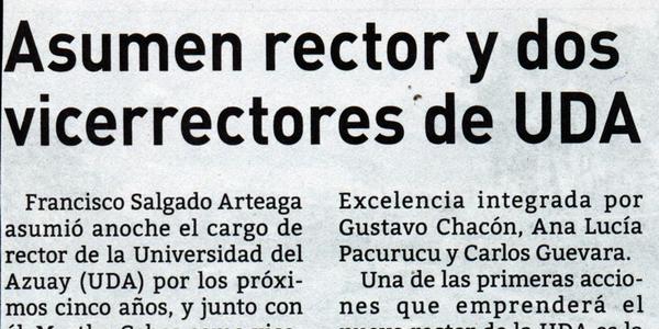 Asumen rector y dos vicerrectores de UDA