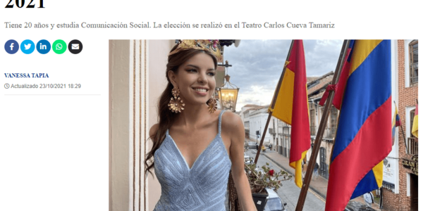 Gabriela Calderón: new Queen of Cuenca 2021