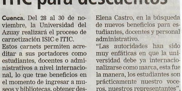 Credenciales ISIC e ITIC para descuentos