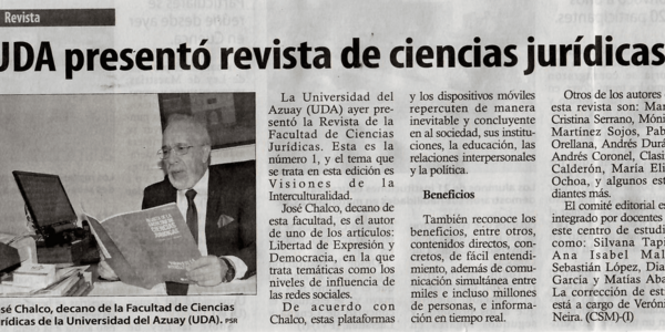 UDA presentó revista de ciencias jurídicas