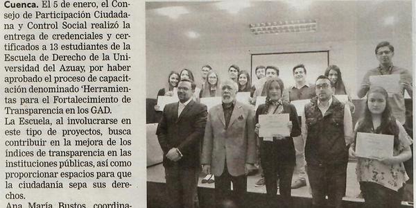 Estudiantes abogan por la transparencia en los GAD