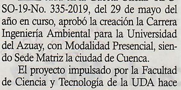 Ing. ambiental en la UDA 