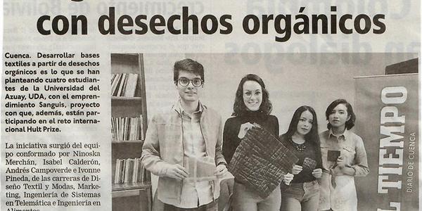 Sanguis desarrolla textiles con desechos orgánicos