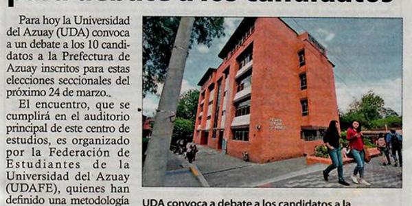 Estudiantes de la UDA llaman para debate a los candidatos