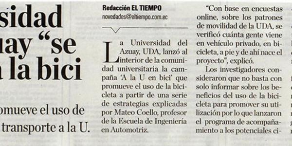 Universidad del Azuay se sube a la bici 