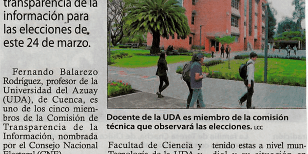 Docente de la UDA integra comisión para los comicios