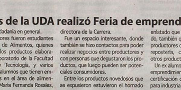 Ingeniería en Alimentos de la UDA realizó Feria de emprendimientos 