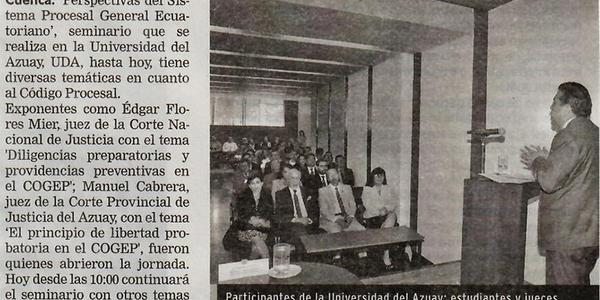 Estudiantes de la UDA y jueces analizan el COGEP