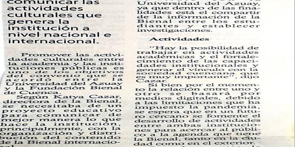 Proyecto educativo une por dos años a la Bienal y a la UDA