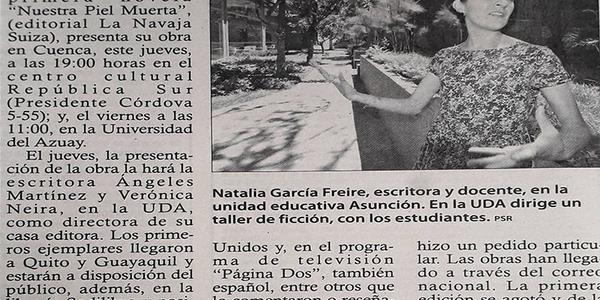 Natalia García presents a novel this Thursday and Friday