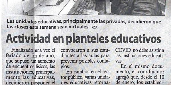 Actividad en planteles educativos