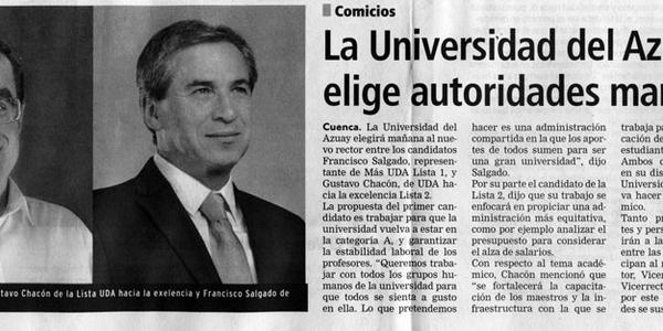 La Universidad del Azuay elige autoridades mañana