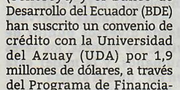 UDA usará crédito para un proyecto tecnológico 