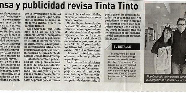 Prensa y Publicidad revisa Tinta Tinto