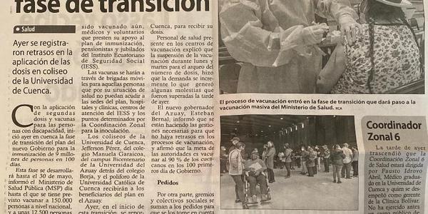 Plan de vacunas entra en nueva fase de transición