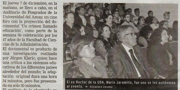 Academia debate sobre ‘Un crimen llamado educación’