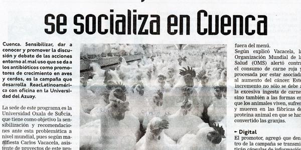 Antibióticos fuera del menú se socializan en Cuenca