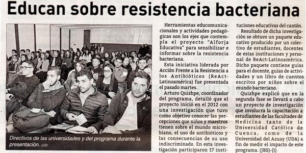 Educan sobre resistencia bacteriana 