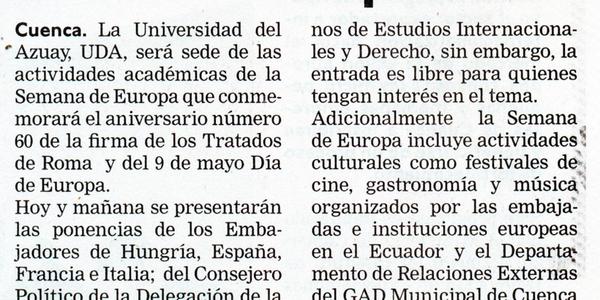 La UDA recibirá embajadores de Unión Europea 