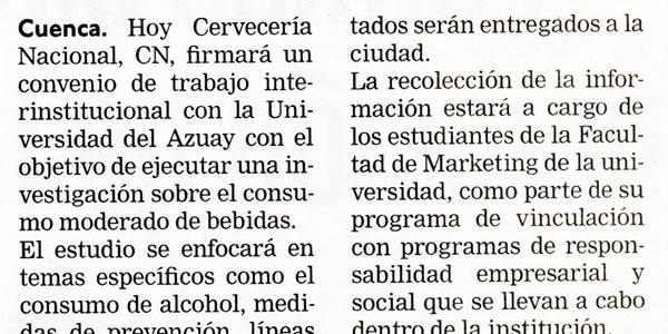 Cervecería Nacional firma convenio