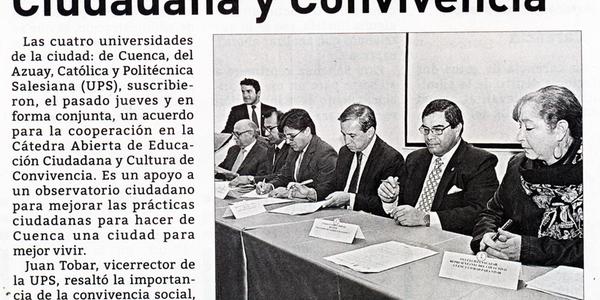 Cátedra enfoca Educación Ciudadana y Convivencia