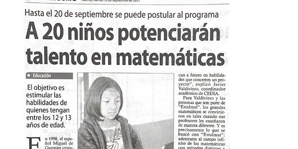 A 20 niños potenciarán talento en matemáticas 