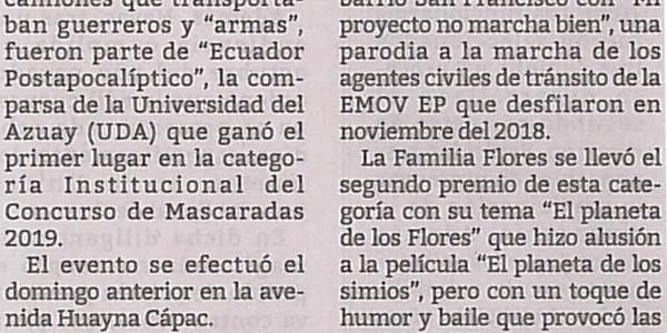Universidad del Azuay gana Máscara Dorada 