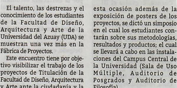 Alumnos de UDA abren “fábrica de proyectos”