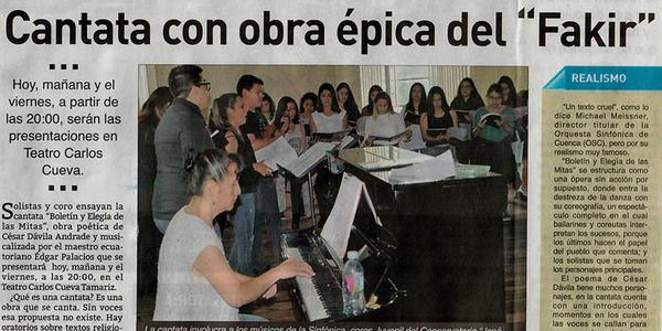 Cantata con obra épica del “Fakir”