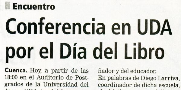 Conferencia en UDA por el Día del Libro
